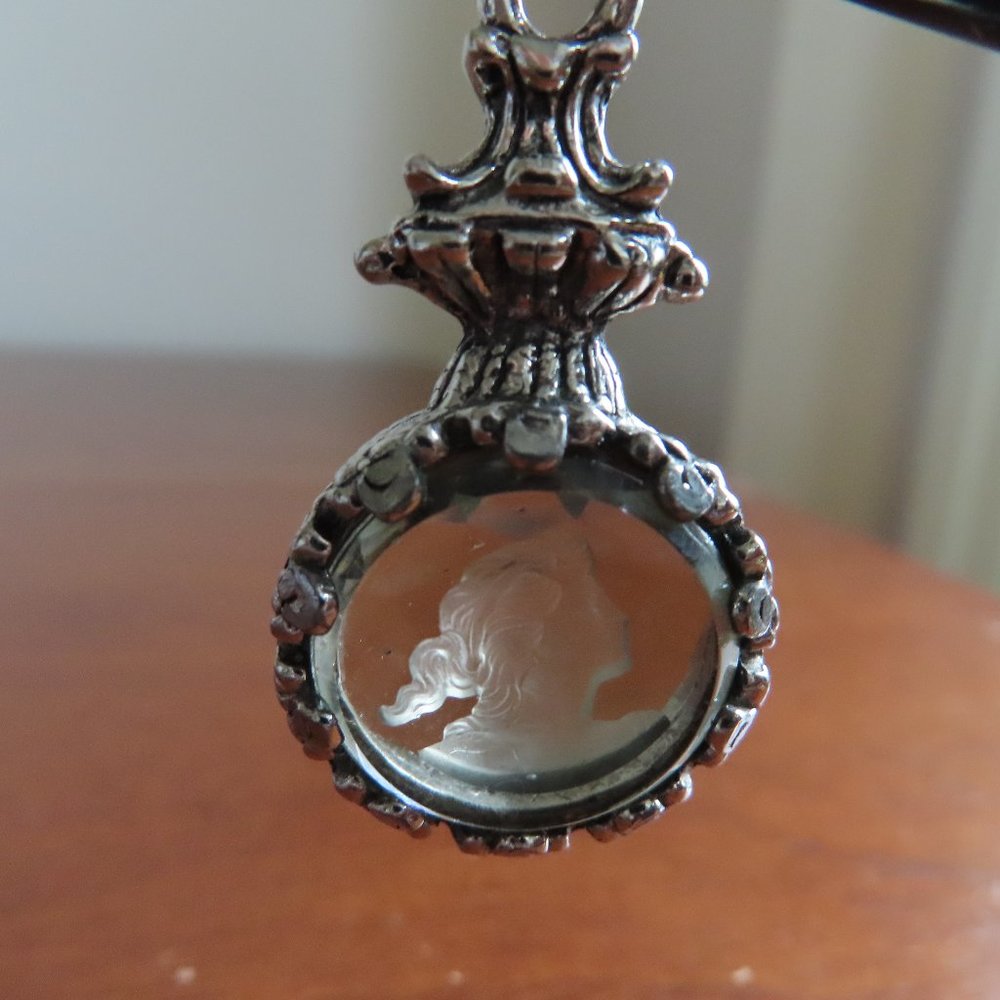 Cameo glass pendant vintage 1960's smoky - Picture 2 of 16